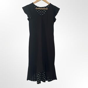 Slate & Willow Black Polka Dot Hem Midi Dress - in size S